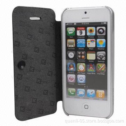 PU or Genuine Leather Cases for iPhone 5 Fitted Case Standing Function